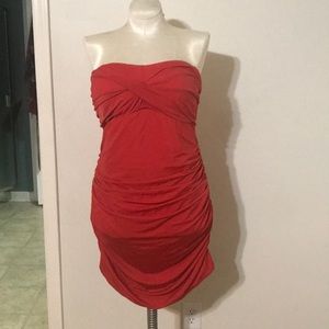 JustFab strapless bathing suit w/ rouching